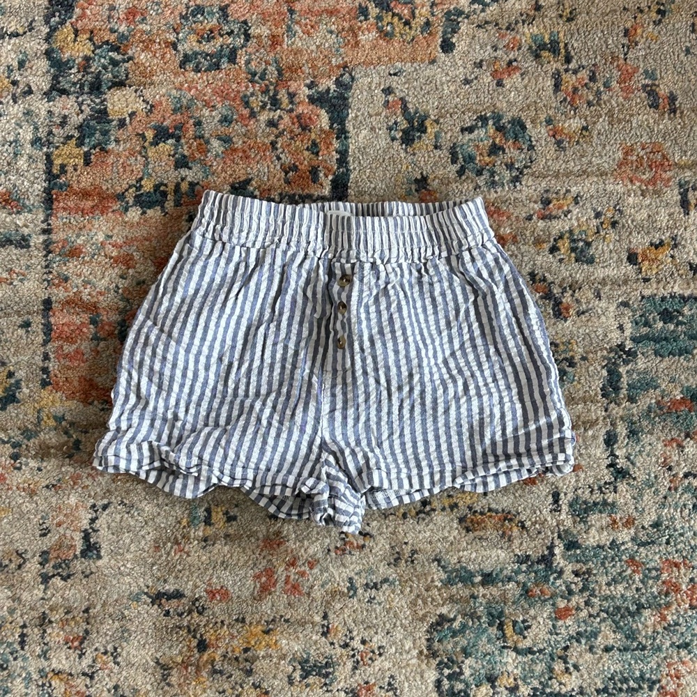 Urban Renewal Blue and White Striped Women Shorts